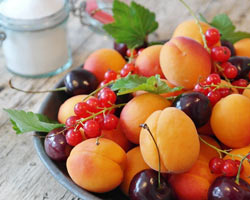 Apricots, cherries